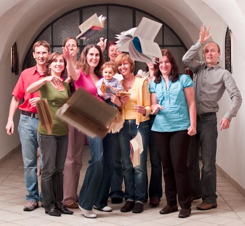 Bibliotheksteam nach dem Wurf